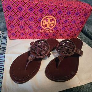 Tory Burch Maroon Thong Sandals